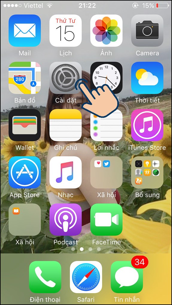 Bật nút Home trên iPhone đối với iOS 12 trở về trước